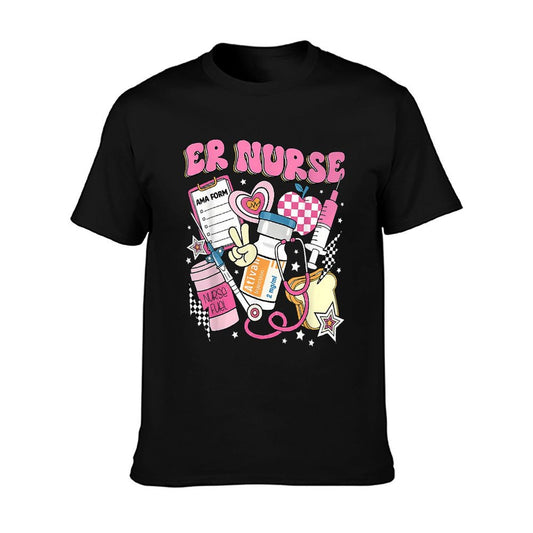 Retro Pink ER Nurse Funny Emergency Room Rn T-Shirt