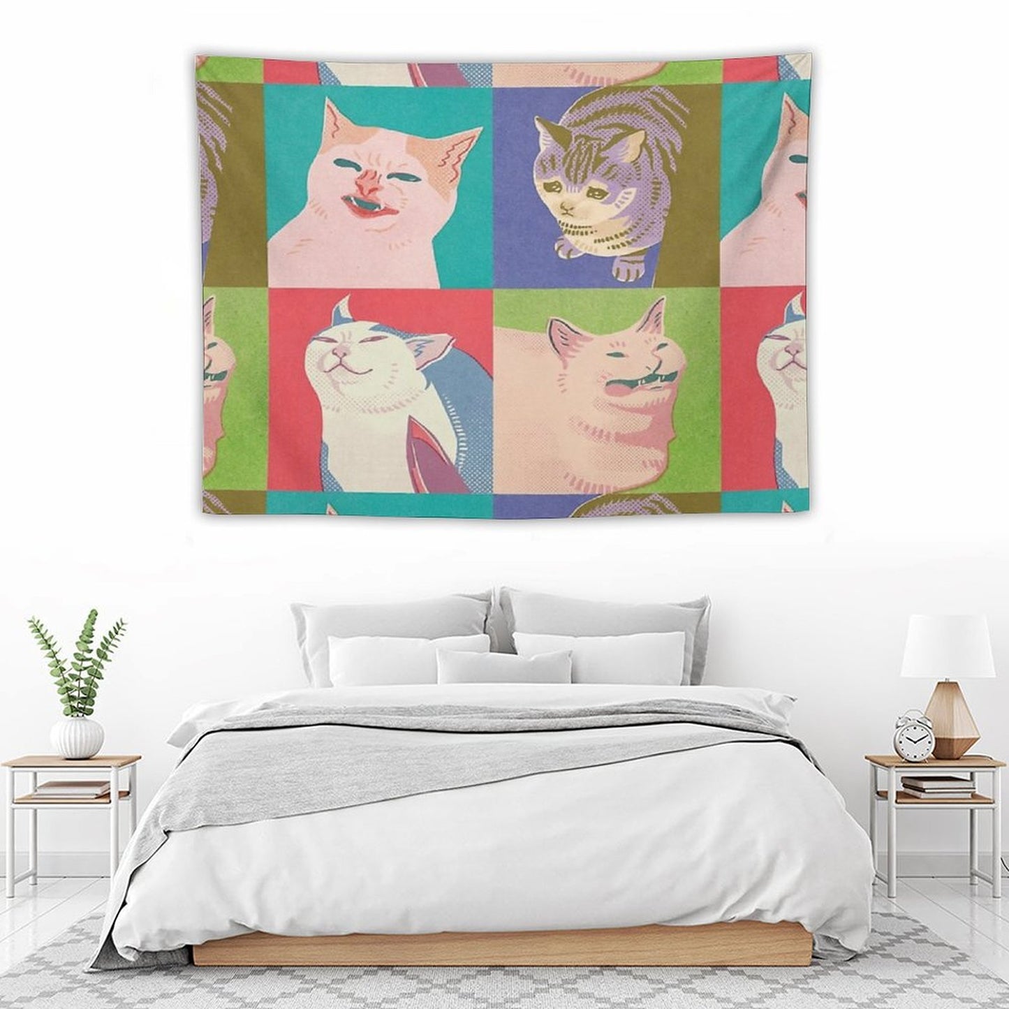 Four Meme Cats of The Apocalypse Tapestry