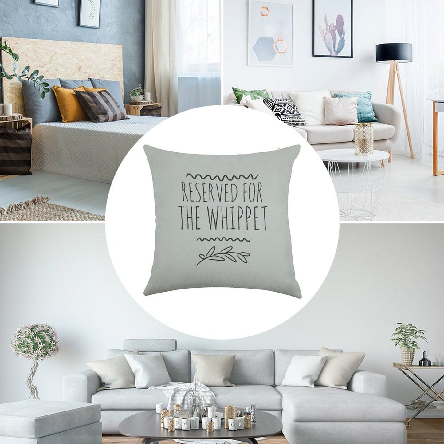 Reserved for The Whippet Linen Throw Pillow Cover