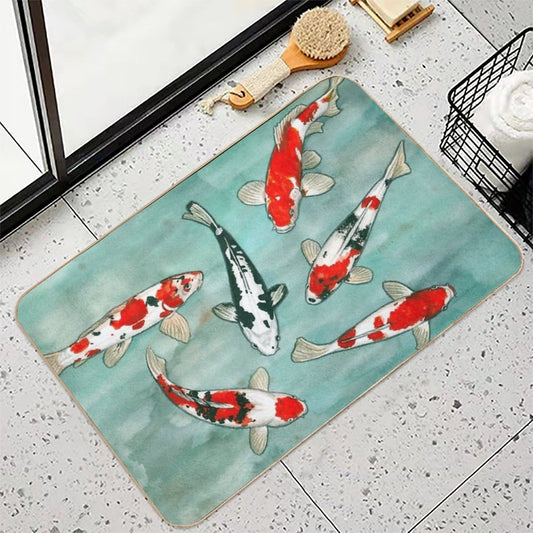 Le Ballet Des Carpes Koi Bath Mat