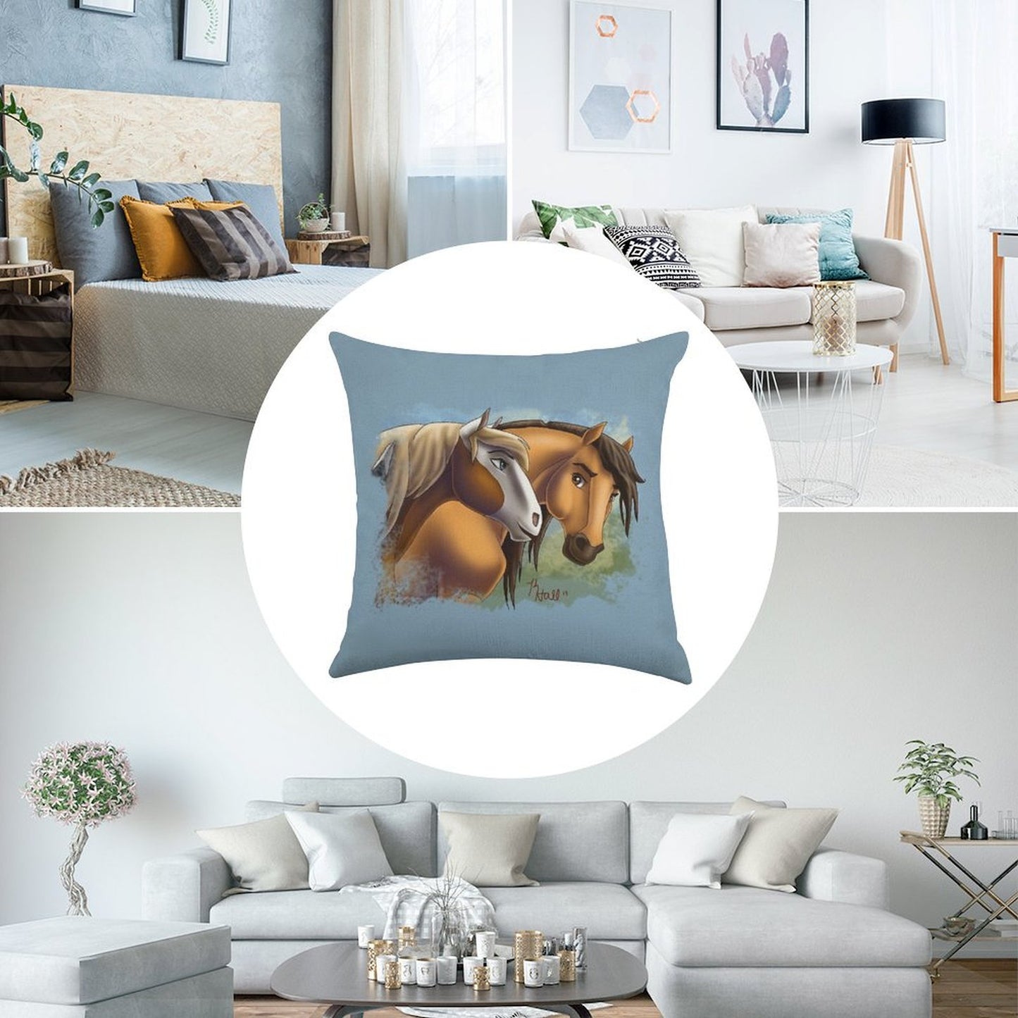 Spirit And Rain - Love Found Us Linen Throw Pillow Cover