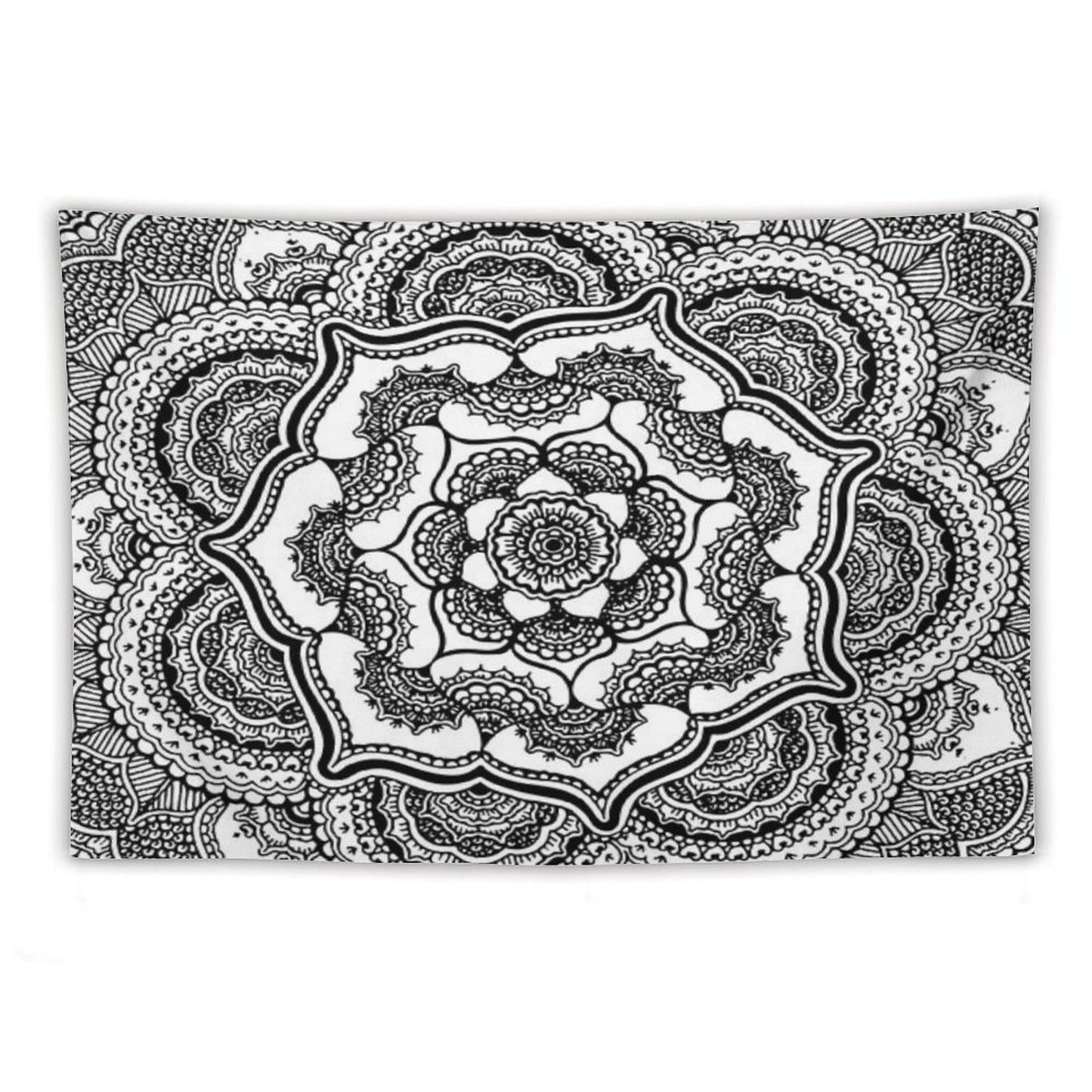 Spring Lotus Abstract Black And White Tapestry