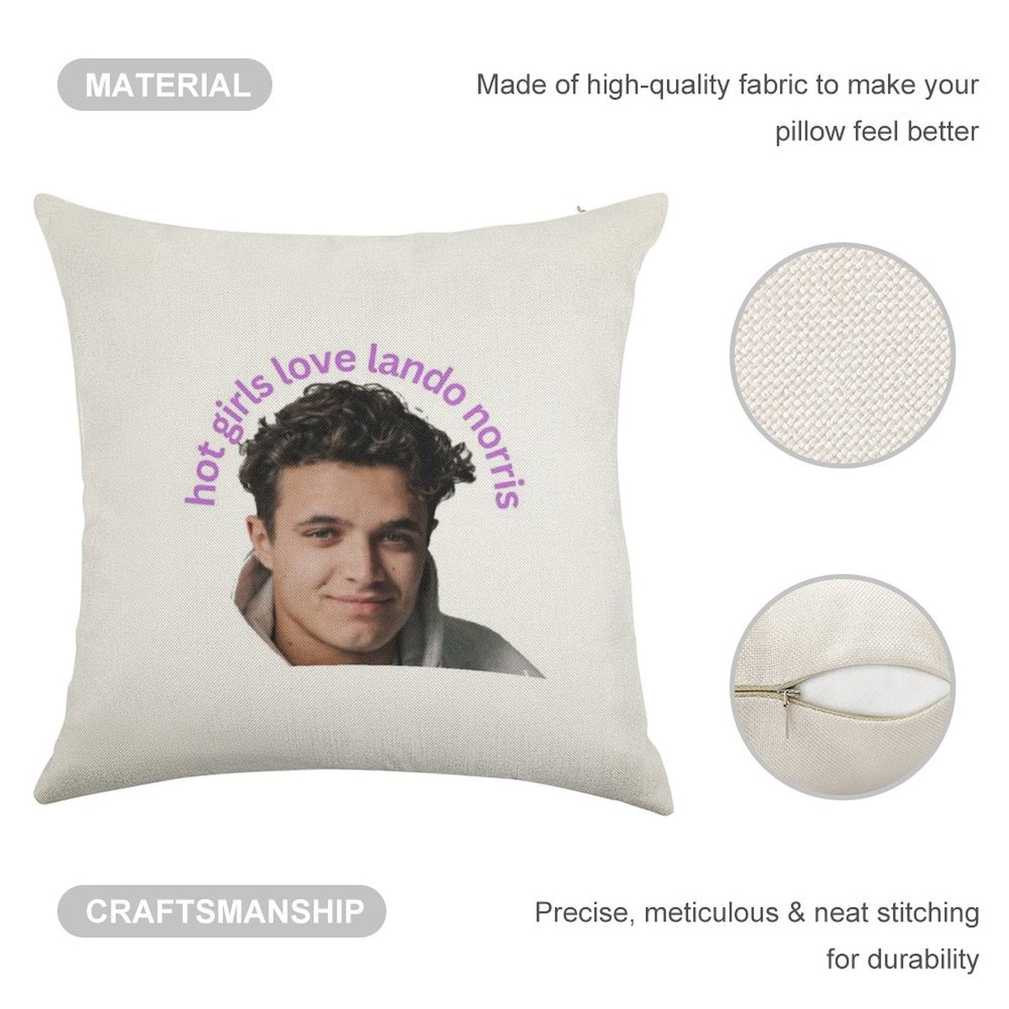 Hot Girls Love Lando Norris - Formula One Linen Throw Pillow Cover