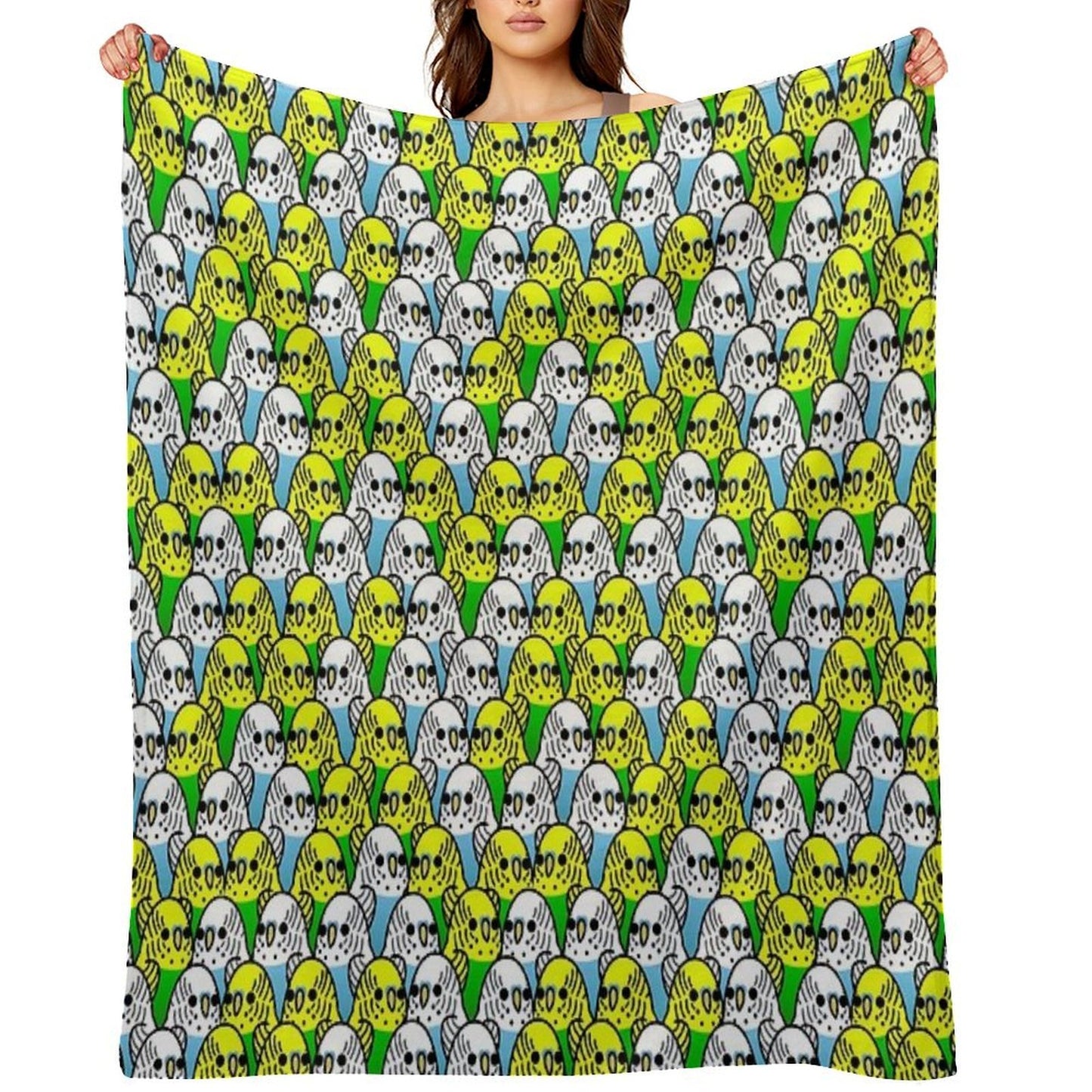 Too Many Birds! - Budgie Squad 1 Throw Blanket