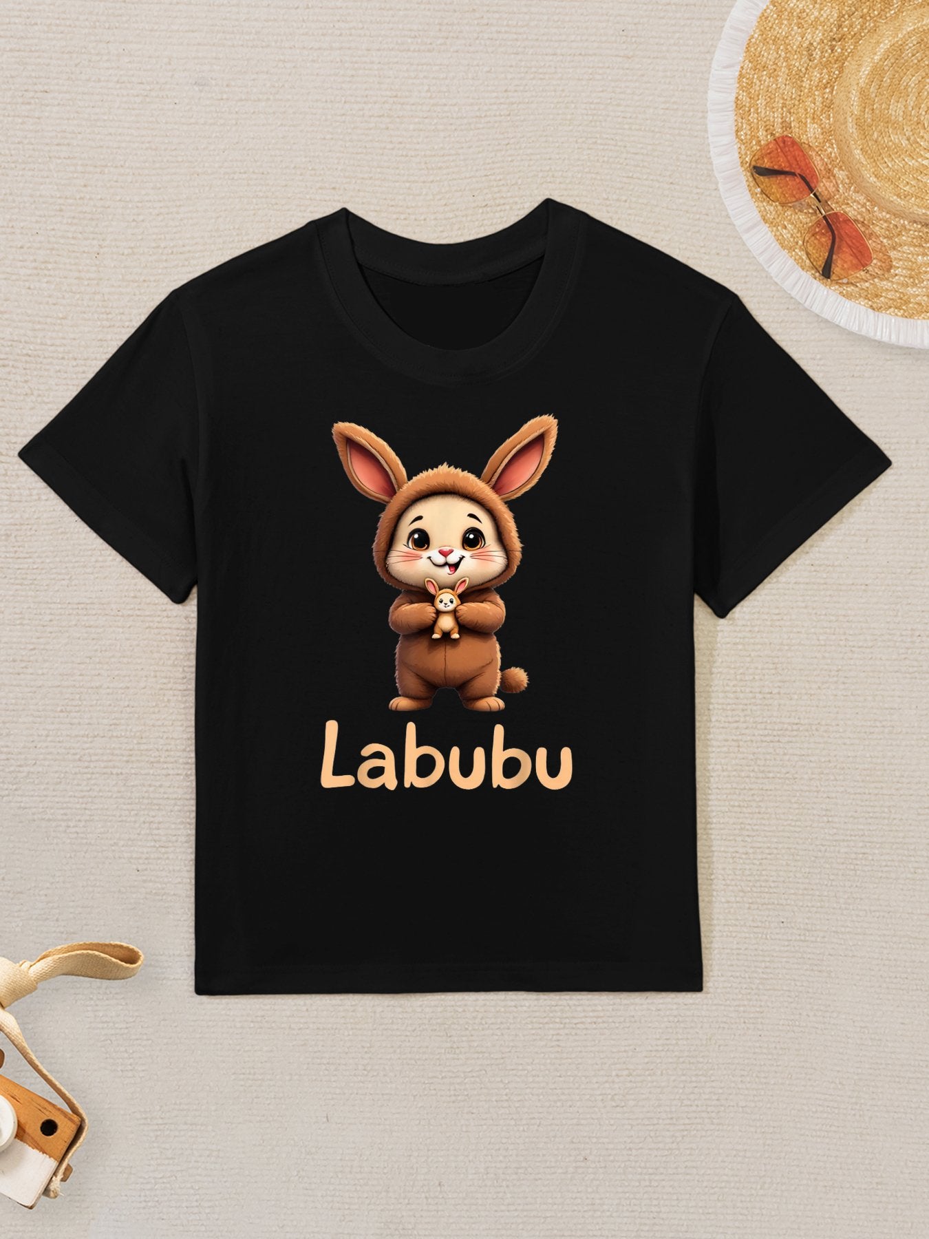 Labubu Cute Funny Monsters Brown Design Kids T-Shirt