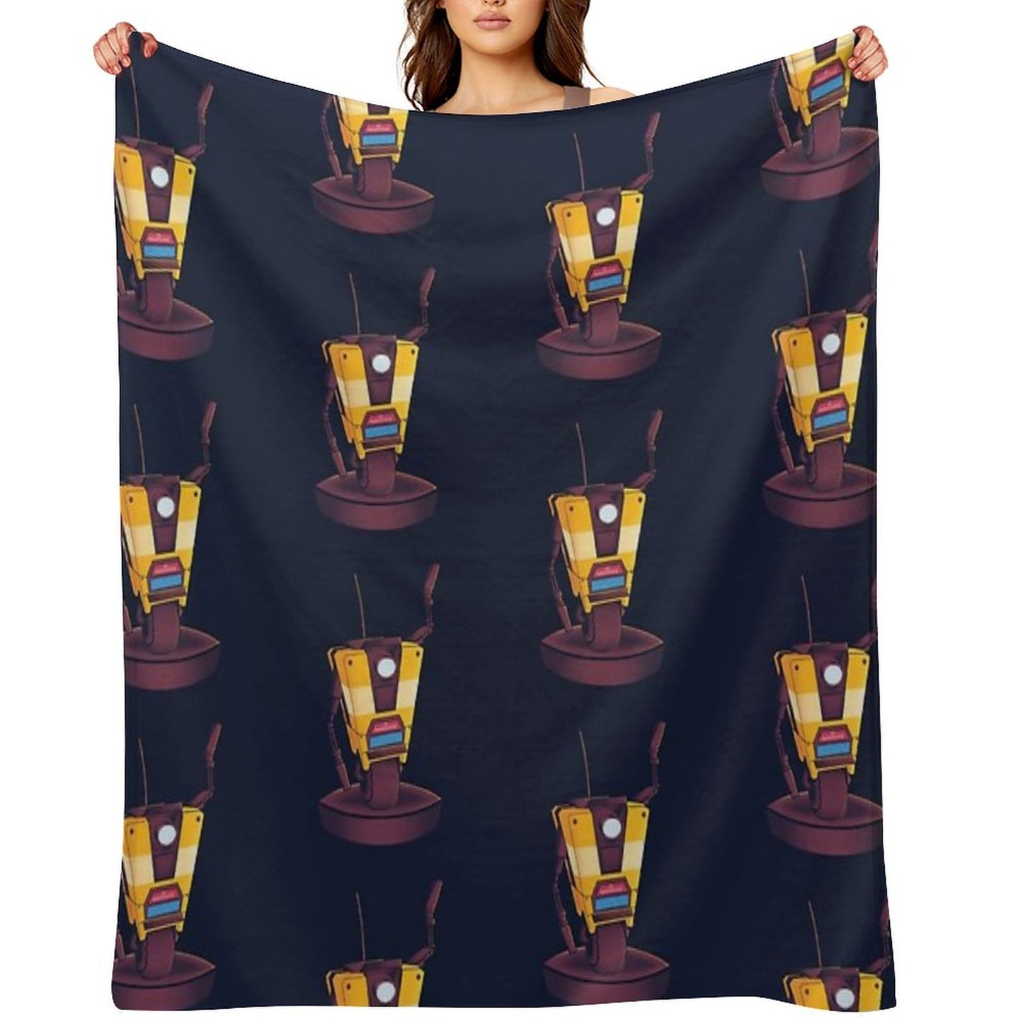 Waving Claptrap! Throw Blanket