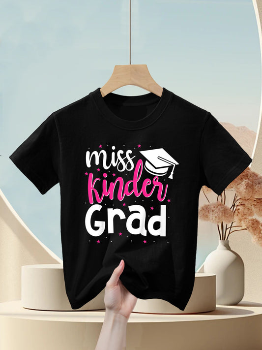 Kids Kids Miss Kinder Grad Kindergarten Graduation Kids T-Shirt
