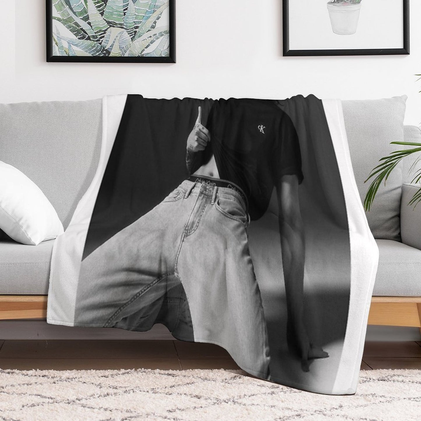 Jungkook Calvin Klien Photoshoot Throw Blanket