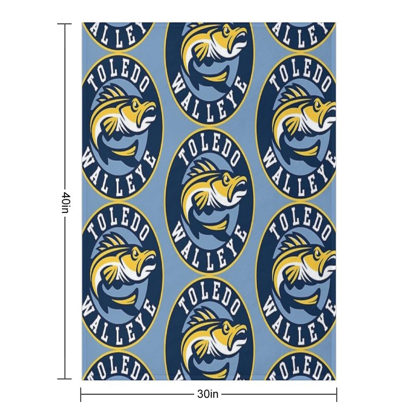 TOLEDO WALLEYE Hockey Logo1 Throw Blanket