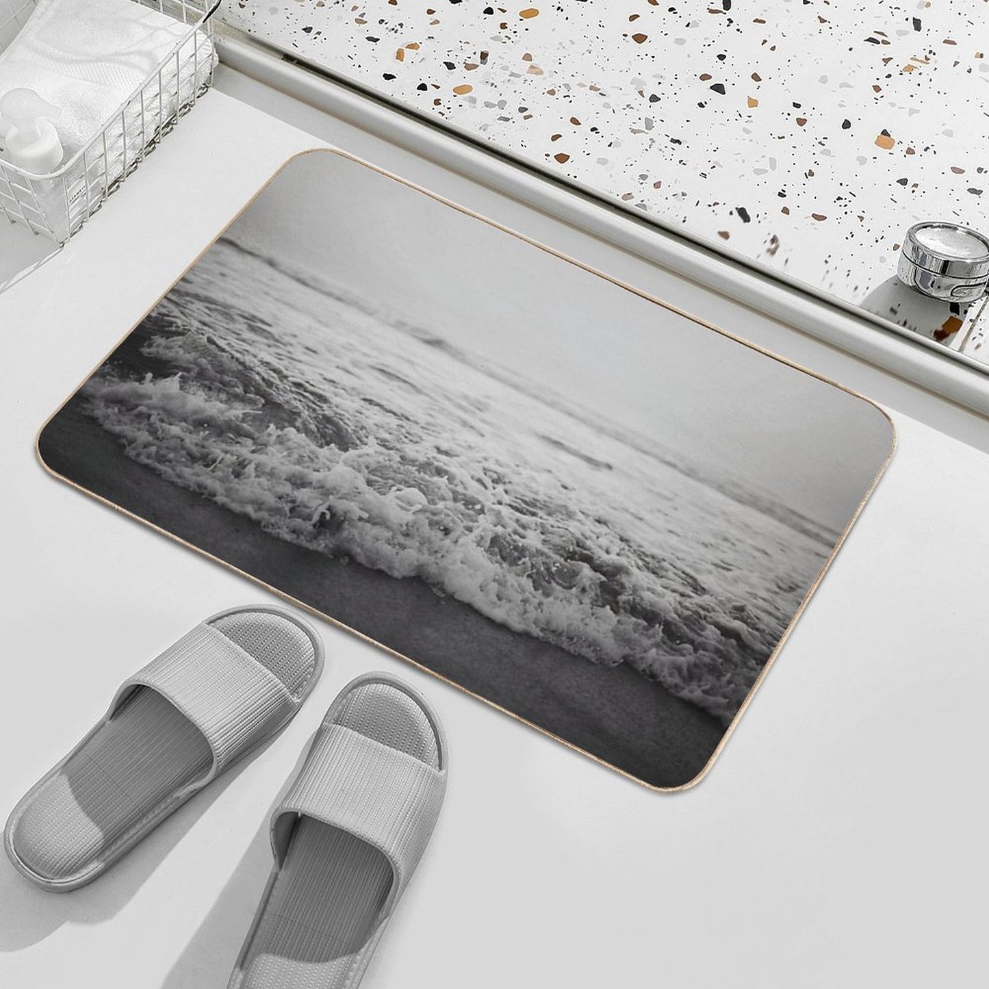 Ocean Crash Easy To Clean Bath Mat