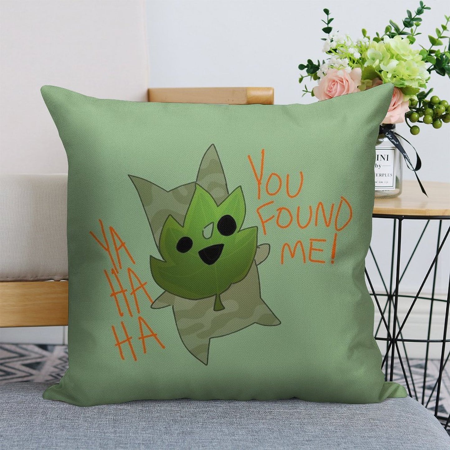 You Found Him! Linen Throw Pillow Cover