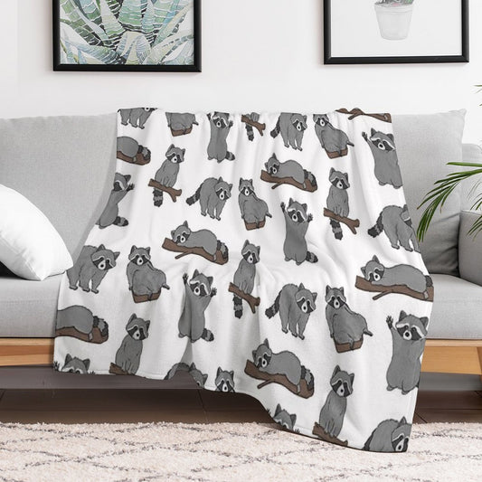 Raccoons Throw Blanket