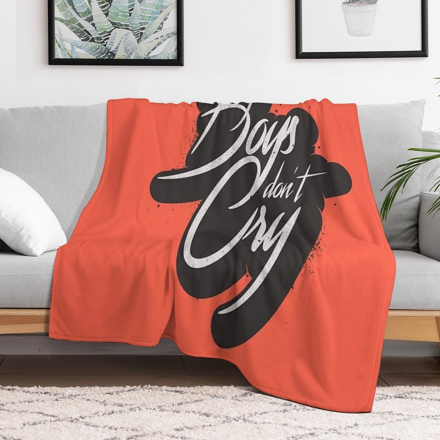 BIG BOYS DON'T CRY Throw Blanket