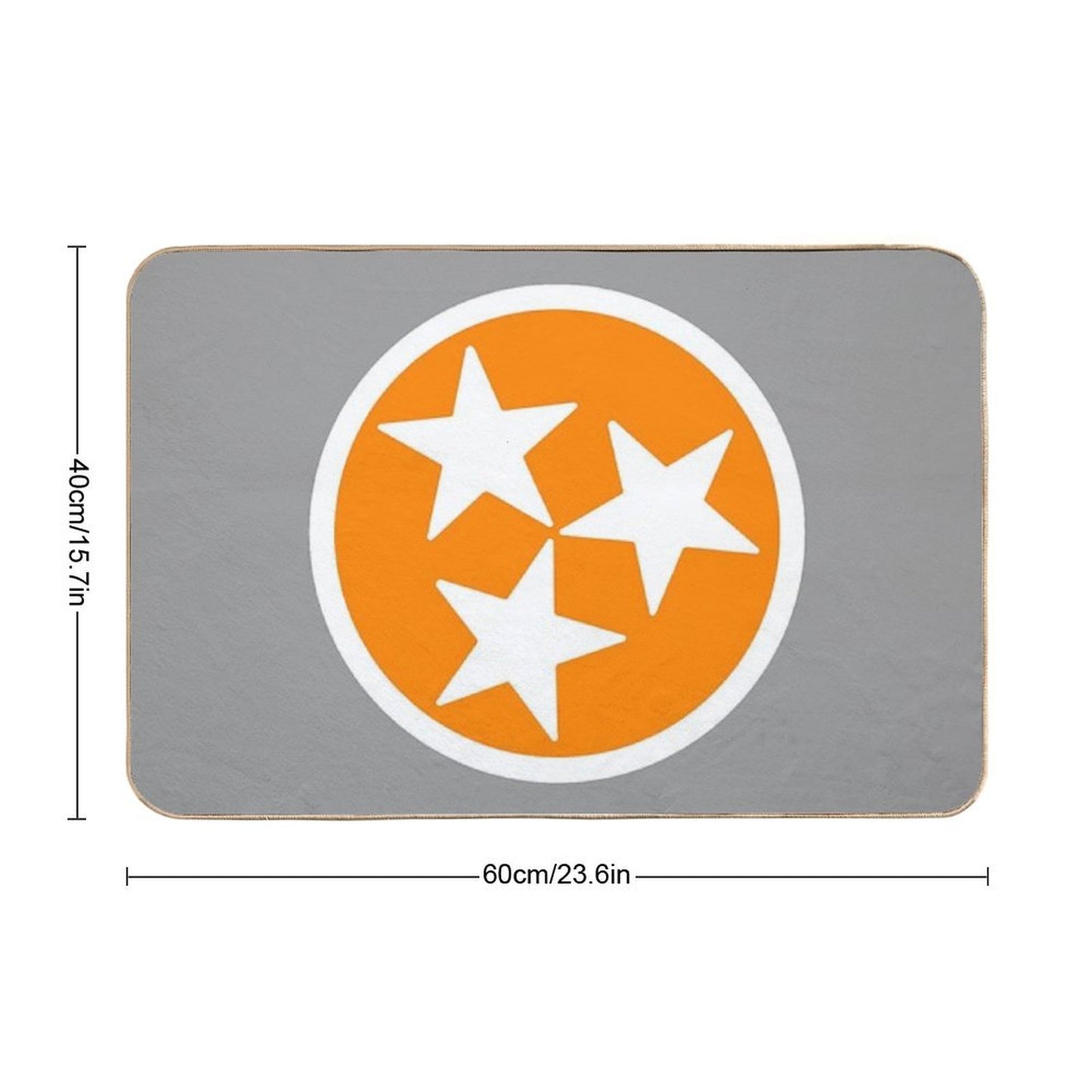 Orange & White Tri-Star Bath Mat