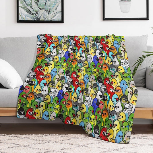Too Many Birds! Bird Squad Classic Throw Blanket
