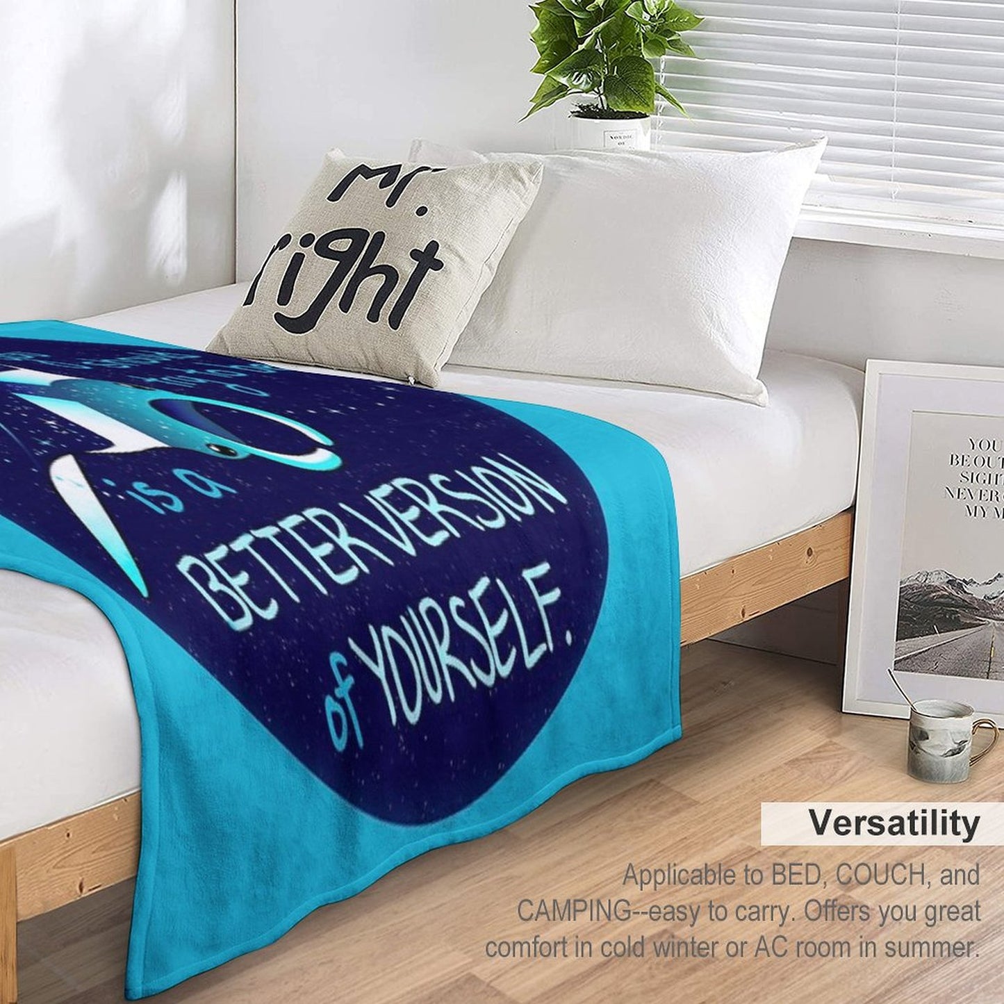 The Only Person You Should Try to Be Galaxy Manta Ray Throw Blanket