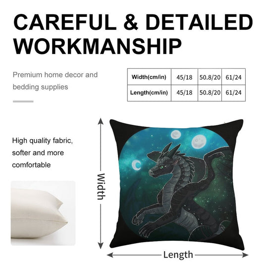 Wings of Fire - Moonwatcher Linen Throw Pillow Cover