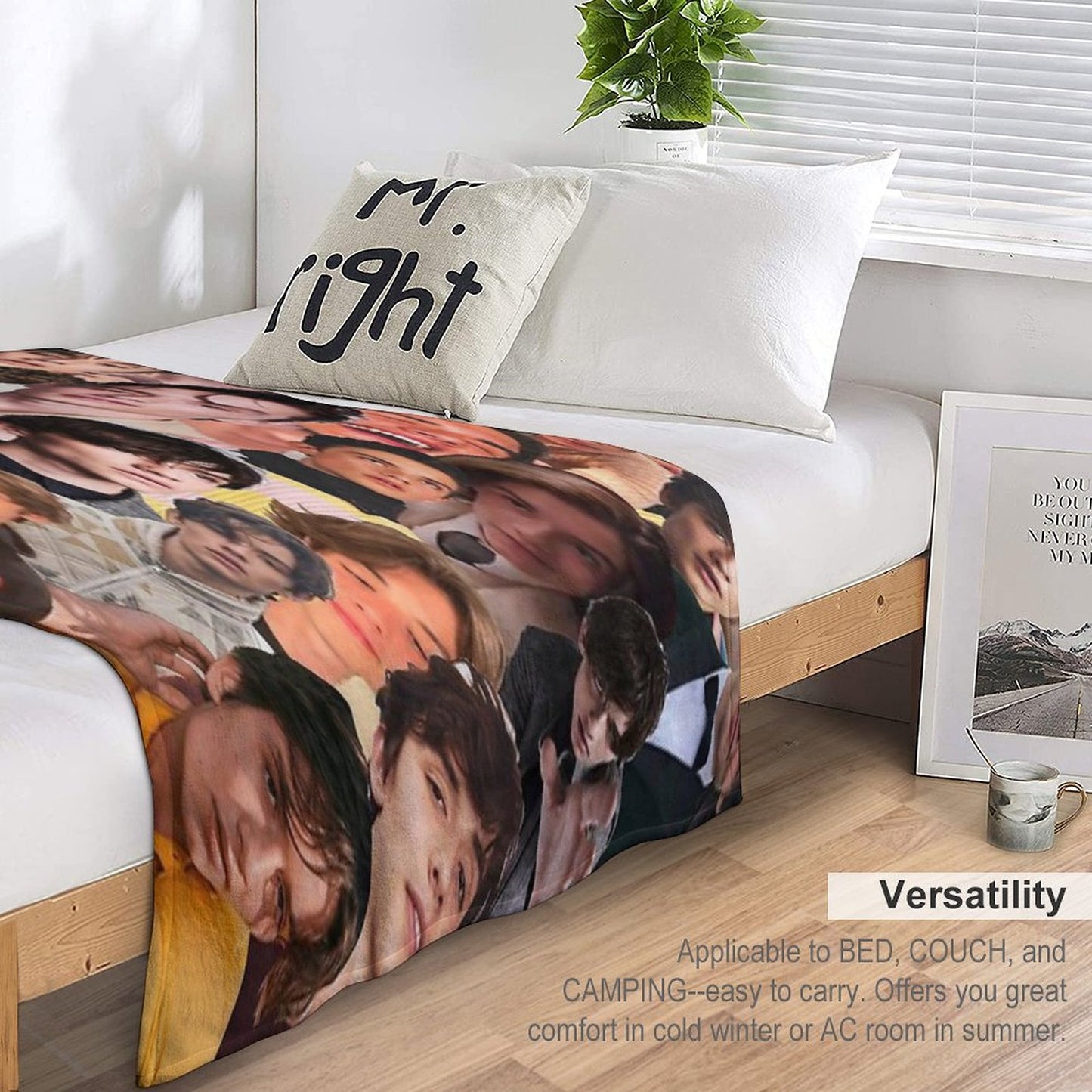 Louis Partridge Photo Collage Throw Blanket