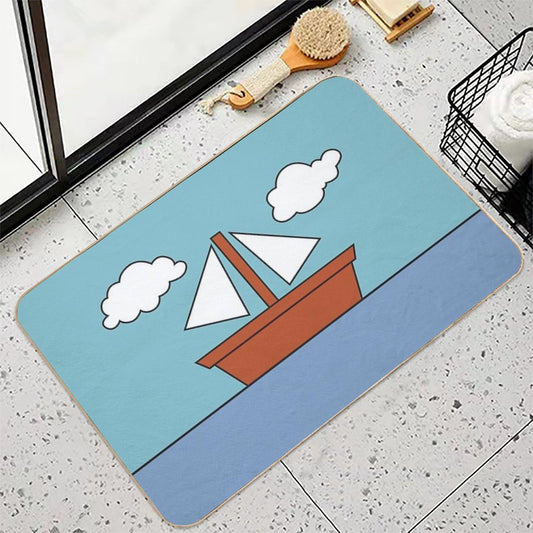 Living Room Boat Picture Bath Mat