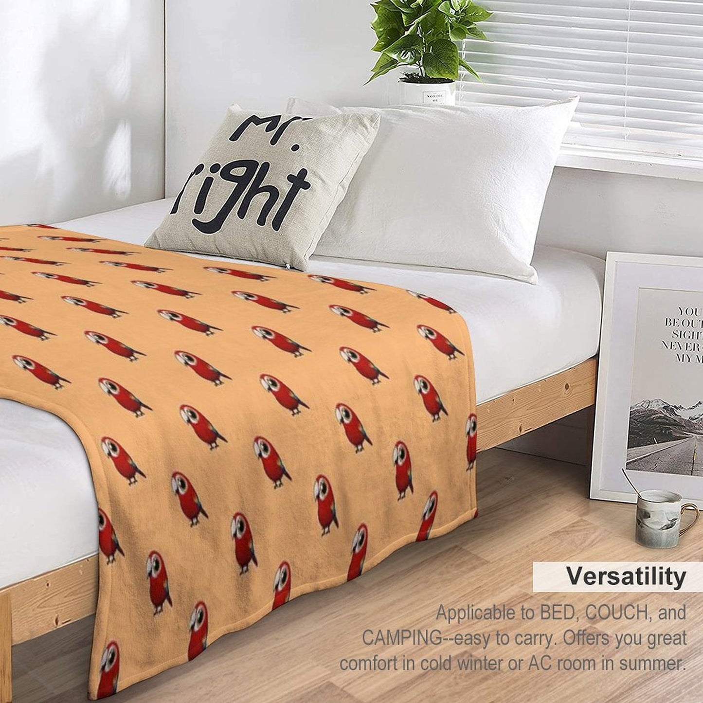 Cute Fat Macaw Throw Blanket