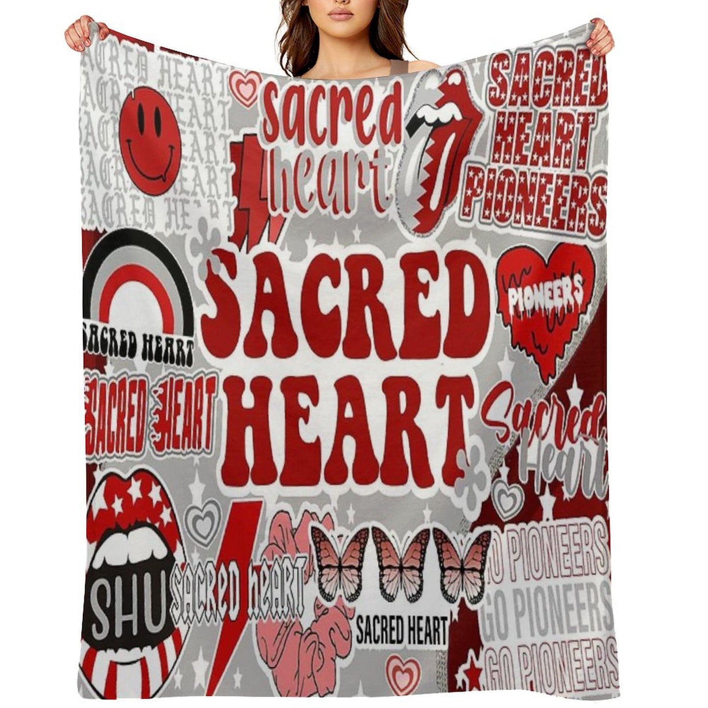 Sacred Heart Collage Throw Blanket