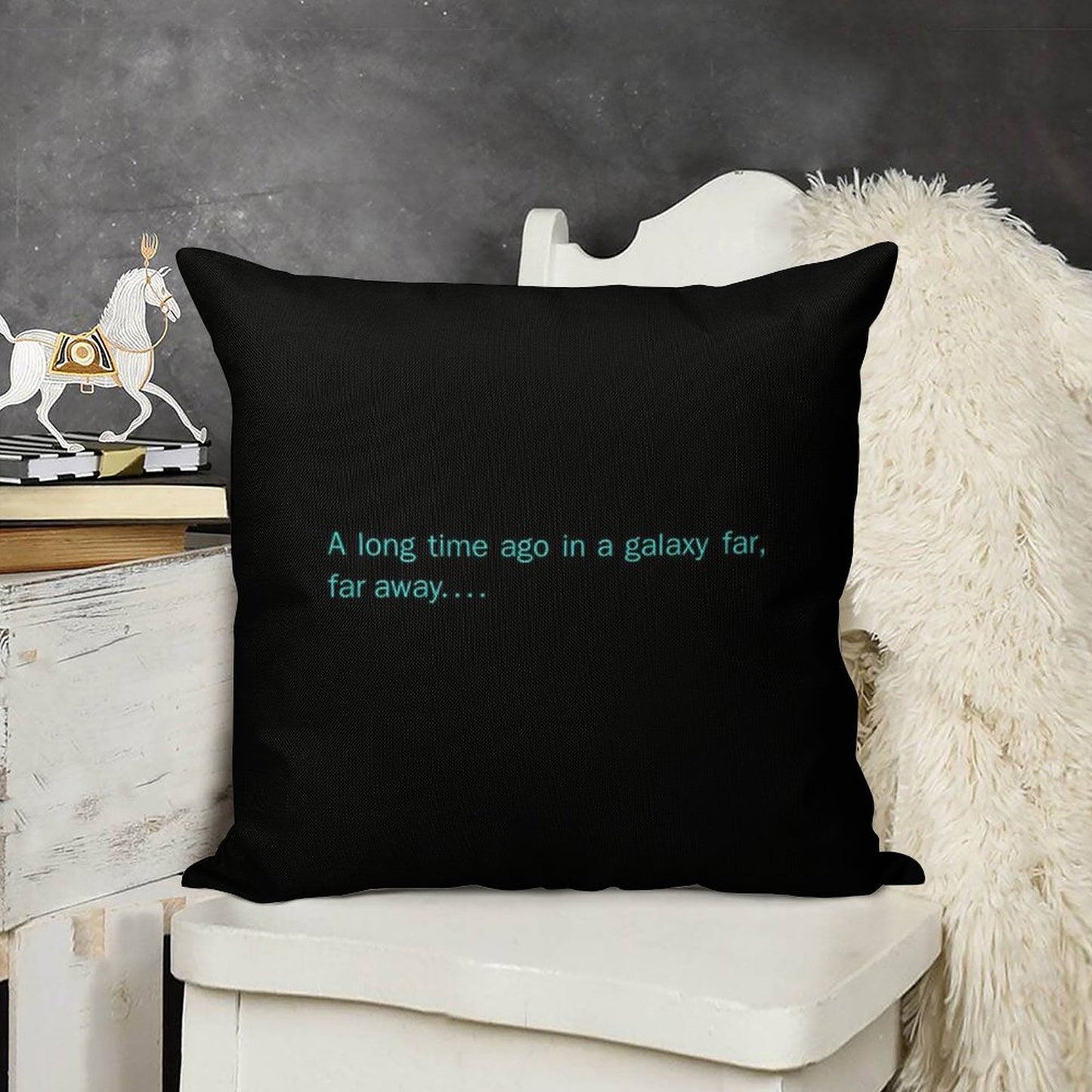 In A Galaxy Far Far Away Linen Throw Pillow Cover