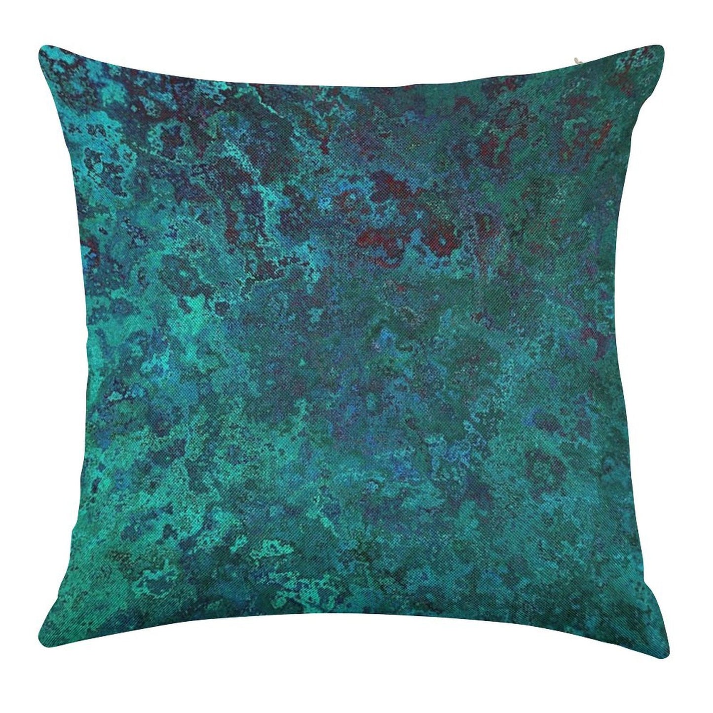 Shimmering Ocean Blue Linen Throw Pillow Cover