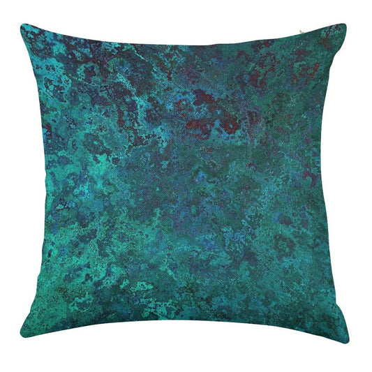 Shimmering Ocean Blue Linen Throw Pillow Cover