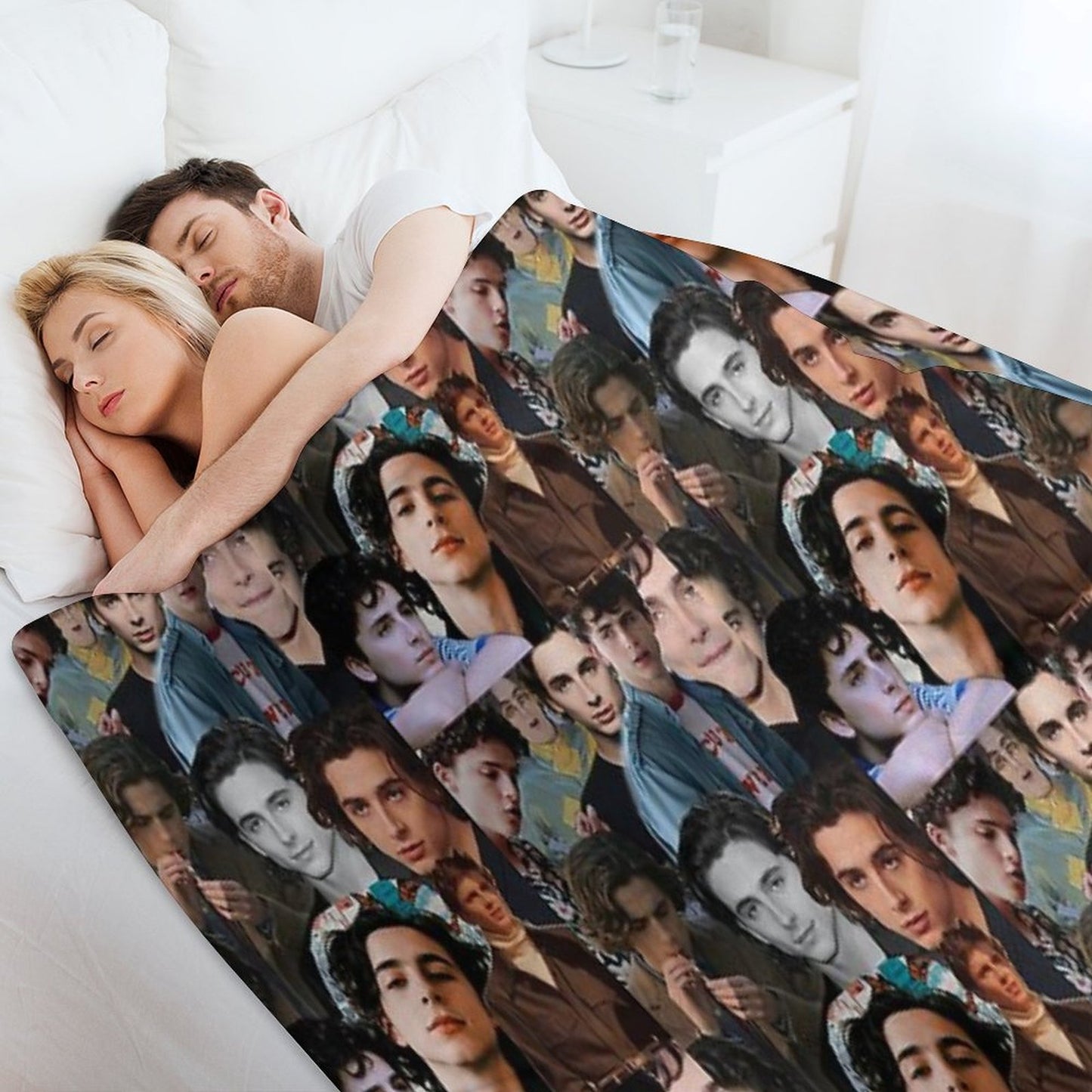 Timothee Chalamet Collage Design Throw Blanket