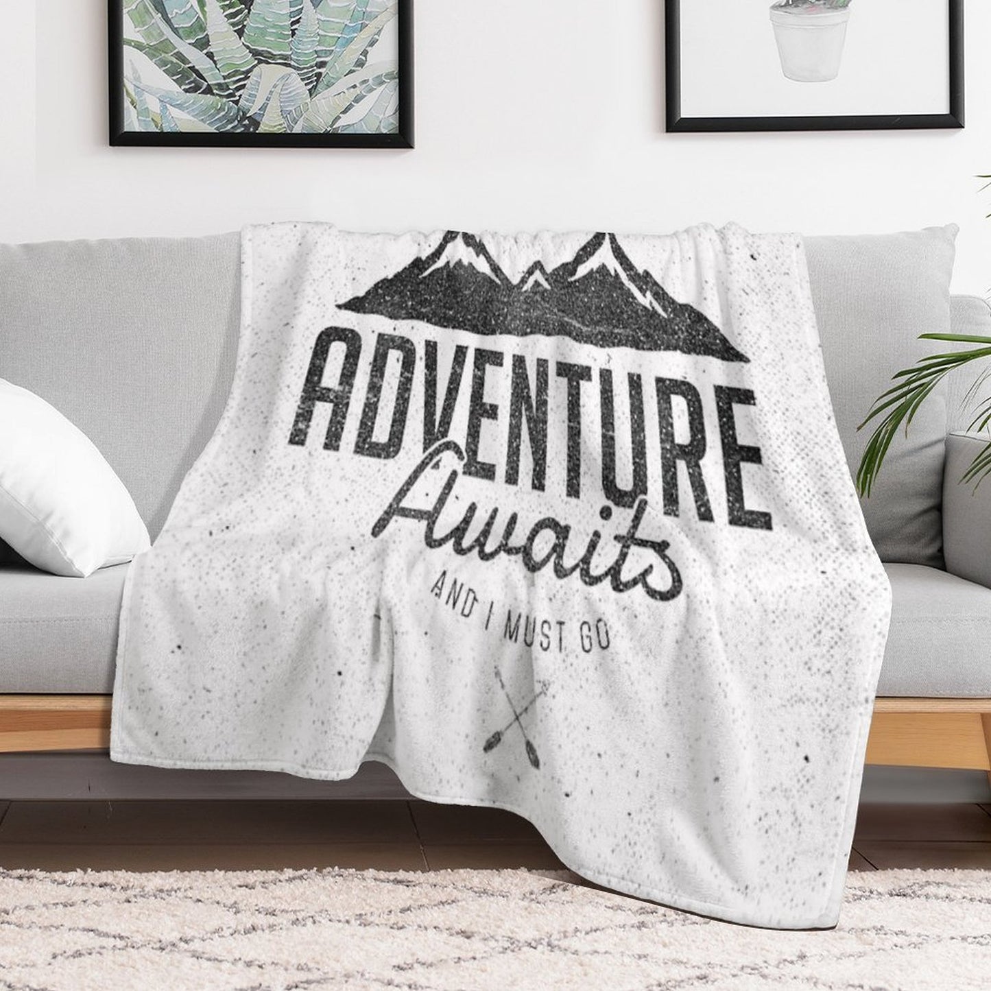ADVENTURE AWAITS Throw Blanket