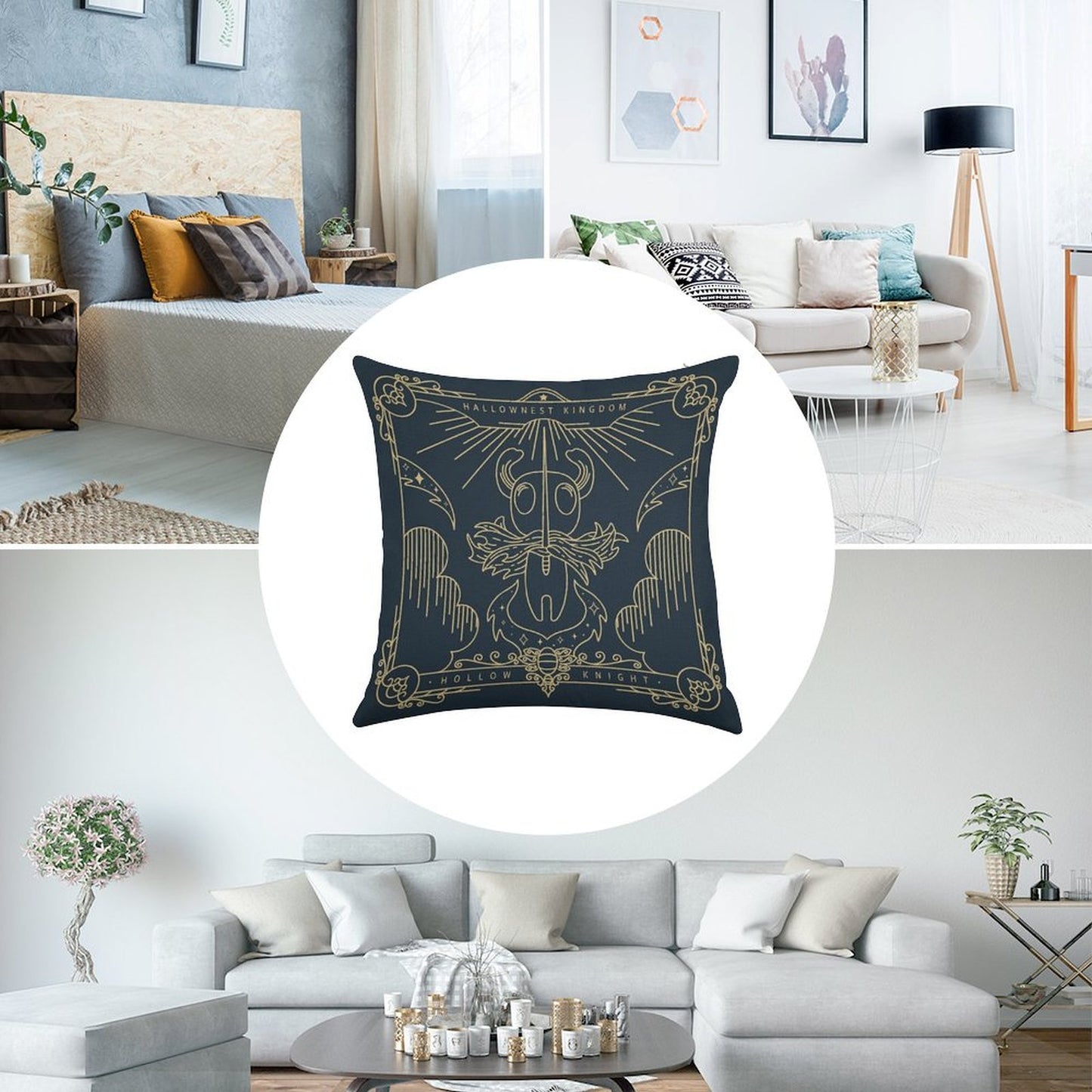 Hollow Knight Linen Throw Pillow Cover