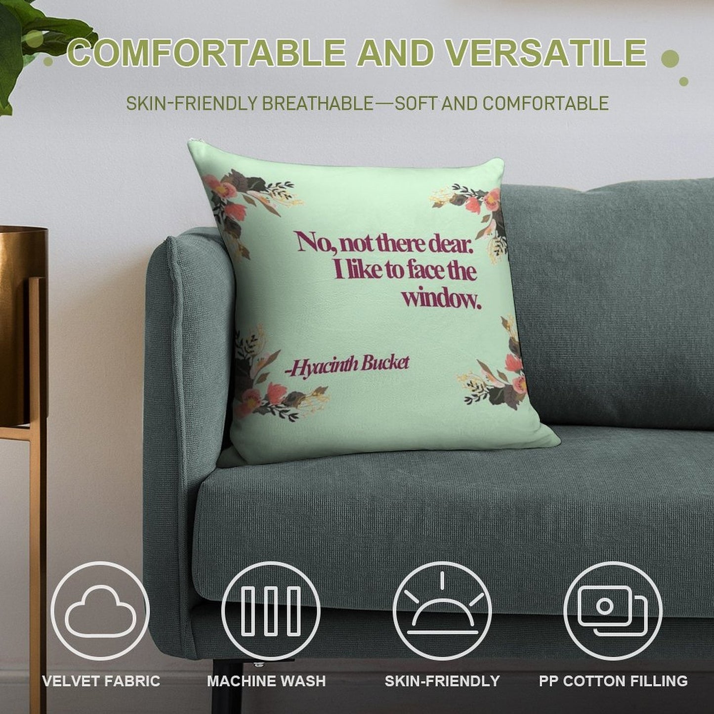 Hyacinth Bucket Quotes Soft Easy Maintenance Throw Pillow