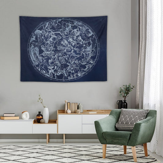 Vintage Constellations & Astrological Signs White Tapestry