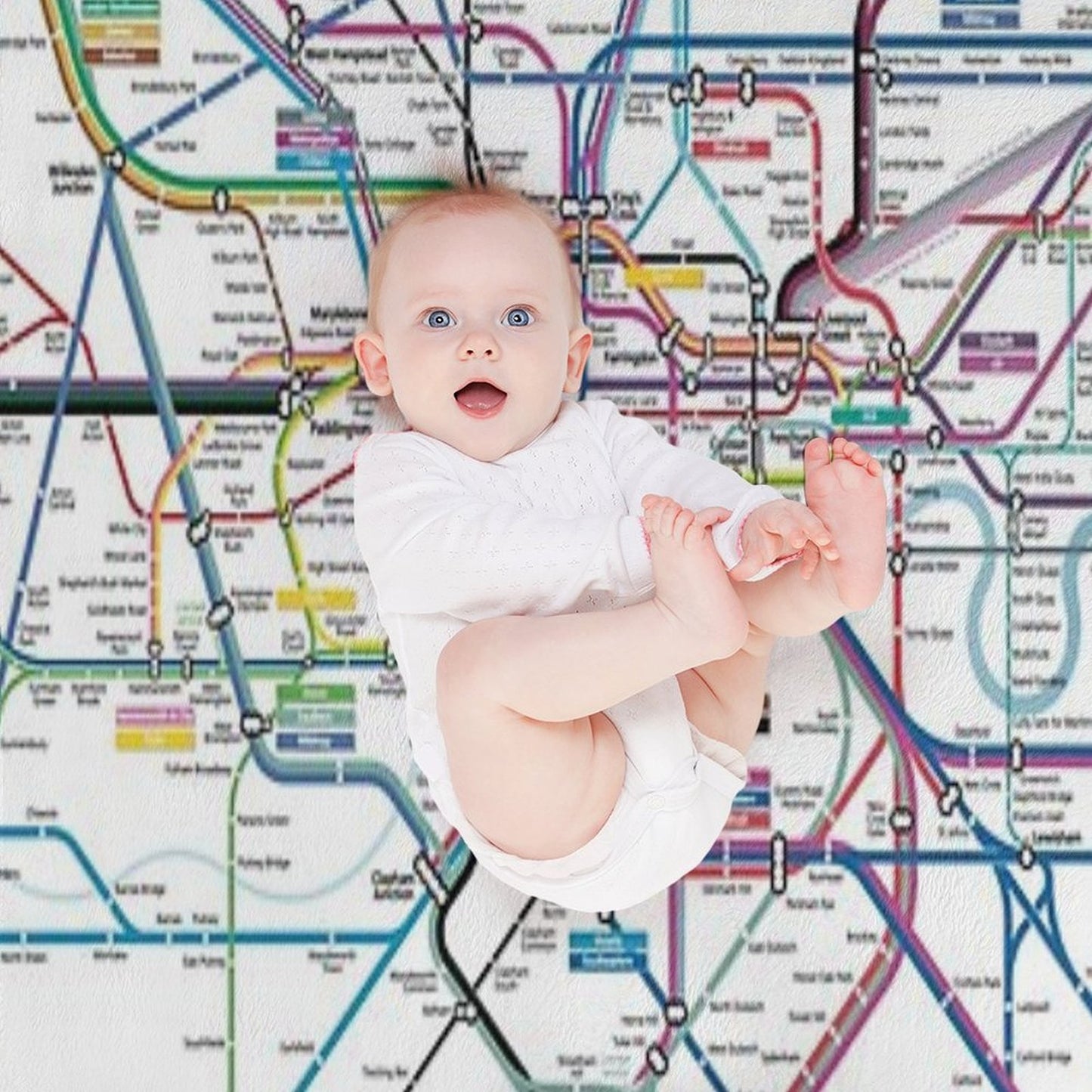 London AllRail Map Throw Blanket