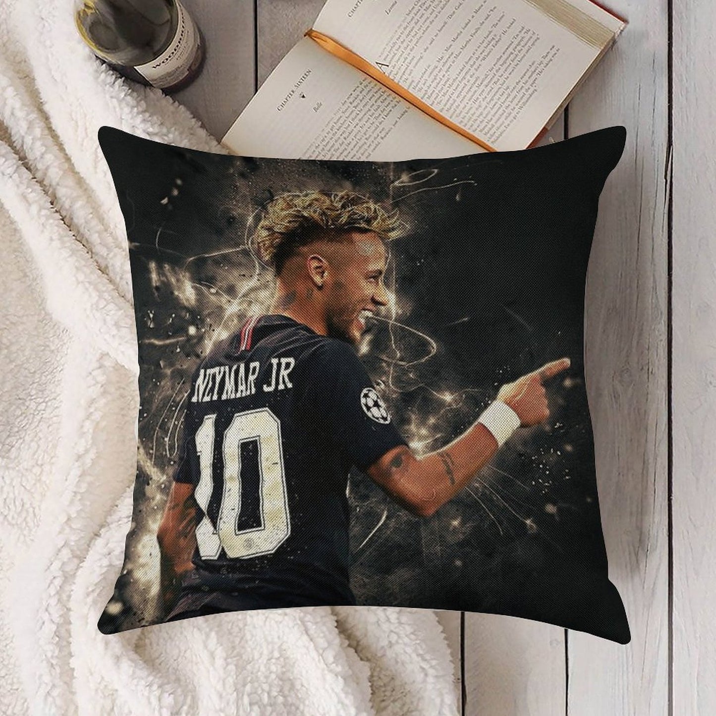 Neymar #111 Linen Throw Pillow Cover