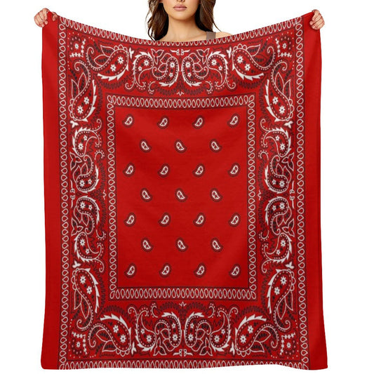 Bandana - Red Throw Blanket