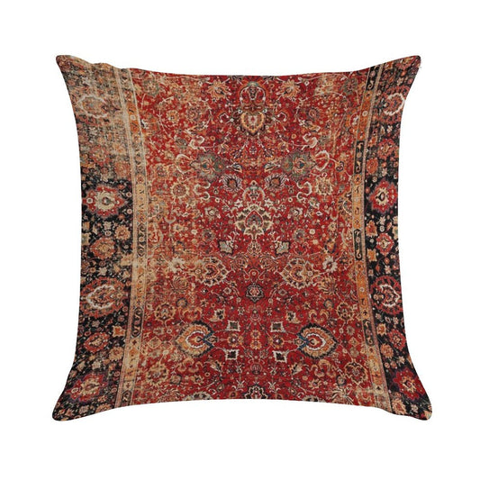 17th Century Afghanistan Rug Print Soft Fade-Resistant Throw Pillow