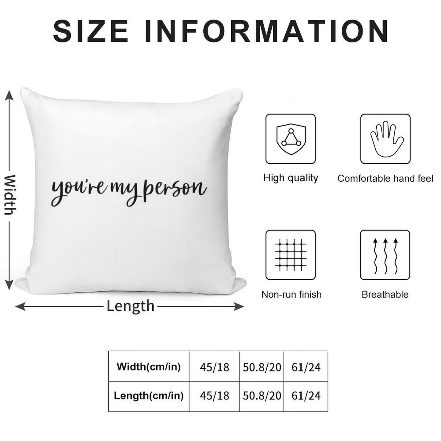 You're My Person. Soft Shrink-Resistant Throw Pillow