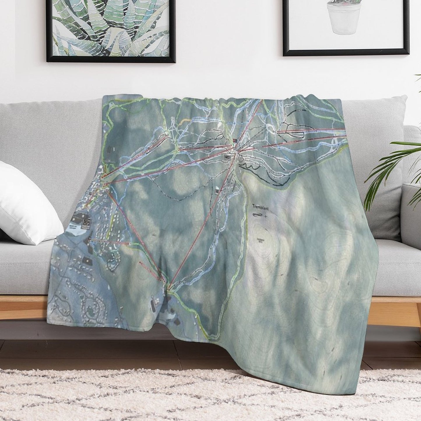 Tremblant Resort Trail Map Throw Blanket