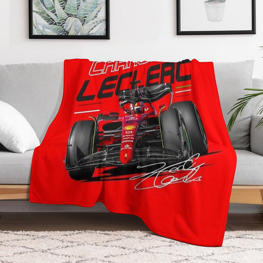 Charles Leclerc Scuderia Ferrari 2022 Throw Blanket