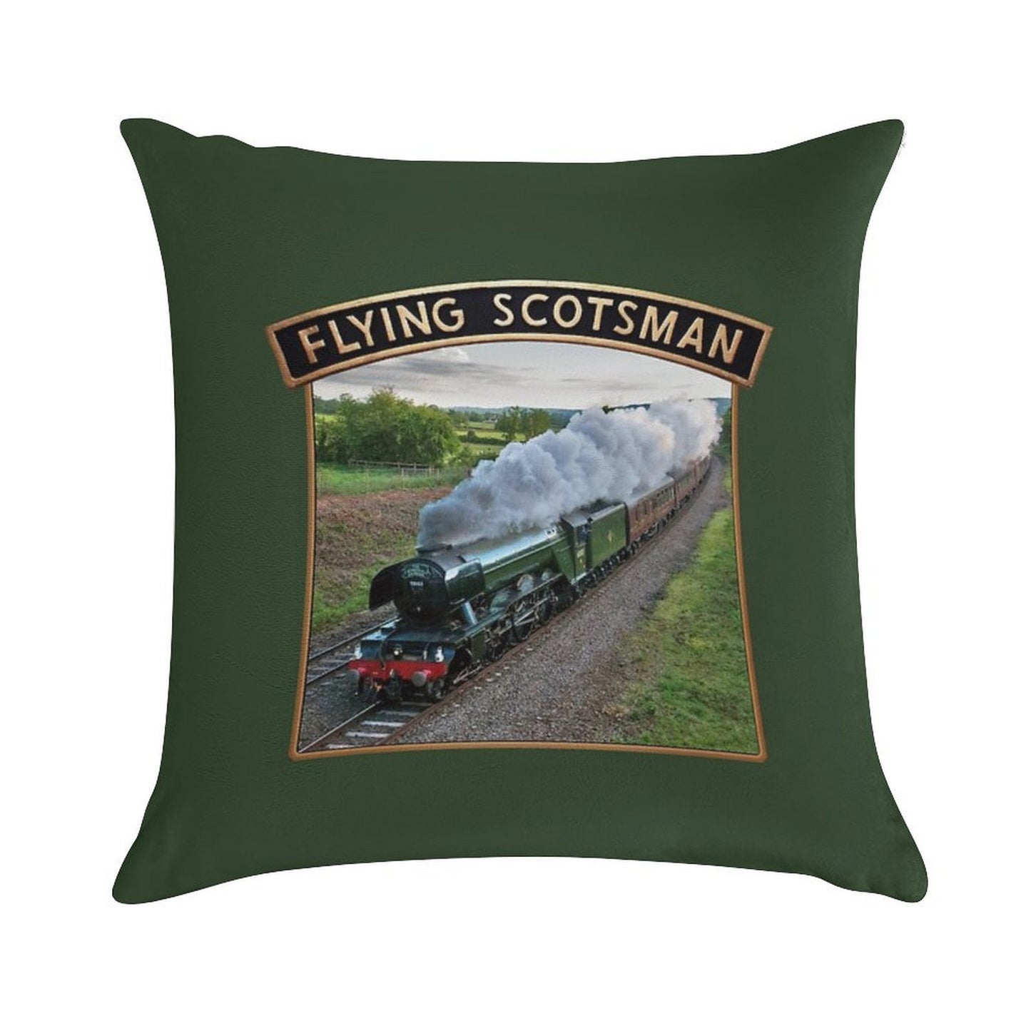 Flying Scotsman And Nameplate Soft Luxury Feel Throw Pillow