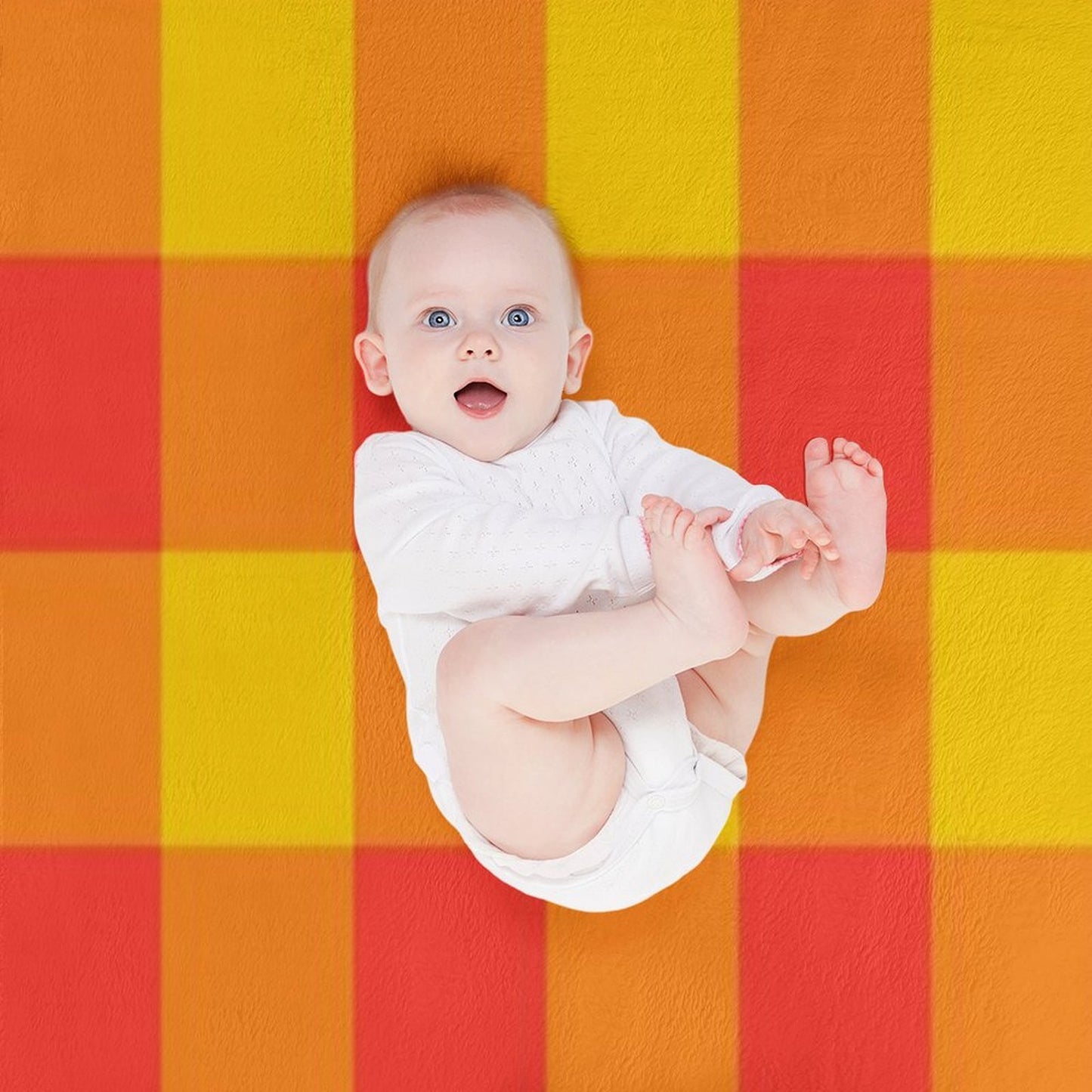 Red And Yellow Checkered Pattern Throw Blanket
