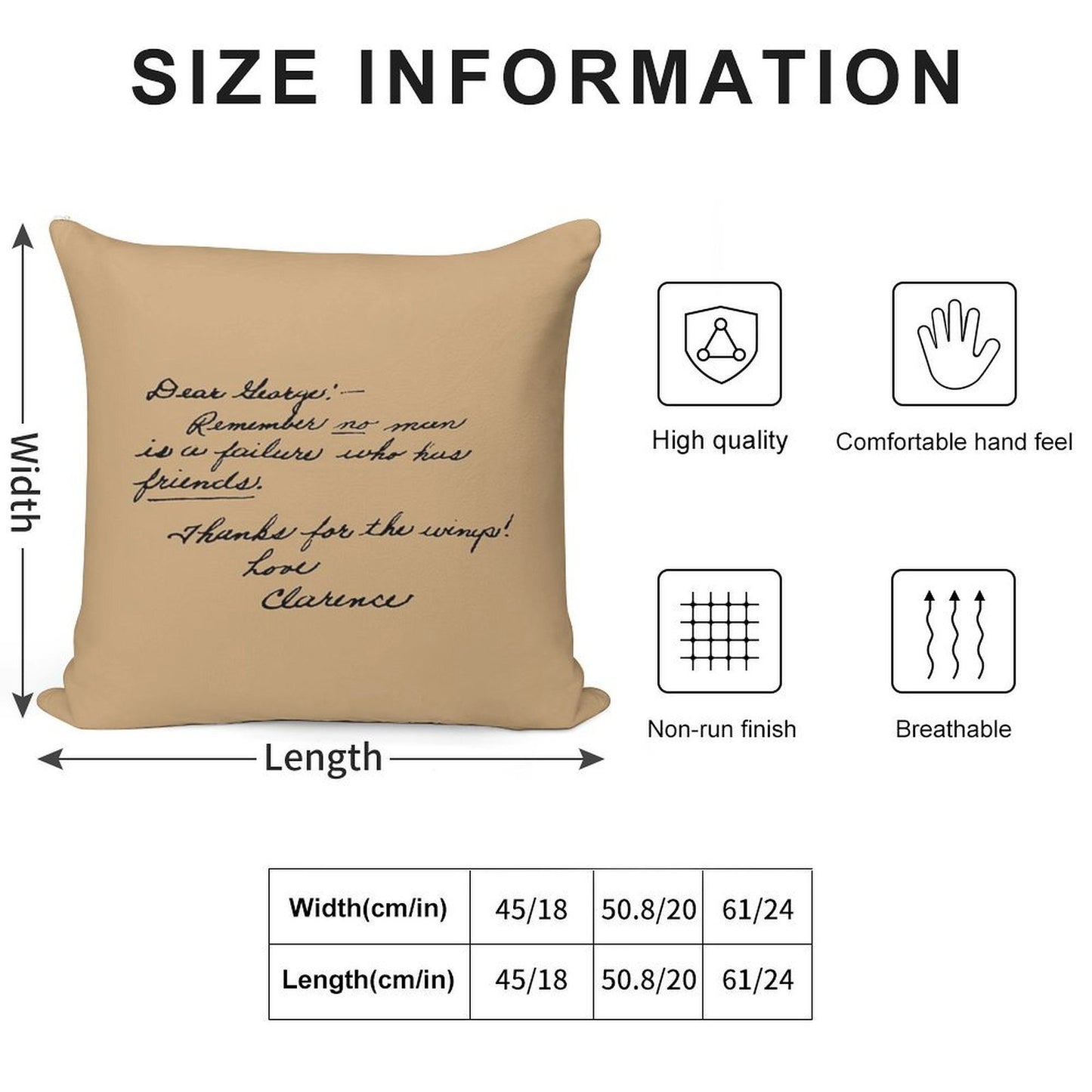 It's A Wonderful Life Movie Quote About Friends Soft Easy Maintenance Throw Pillow