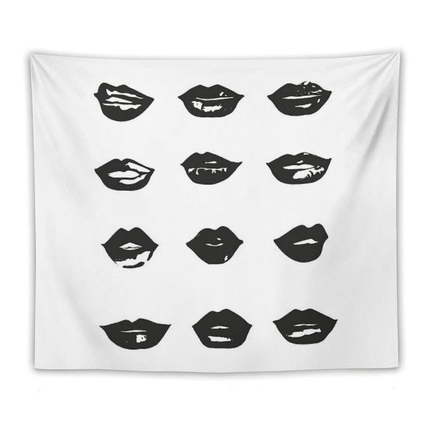 Kiss Kiss in Black And White Tapestry