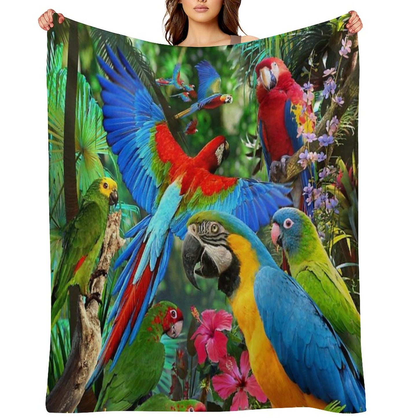 Parrots Throw Blanket