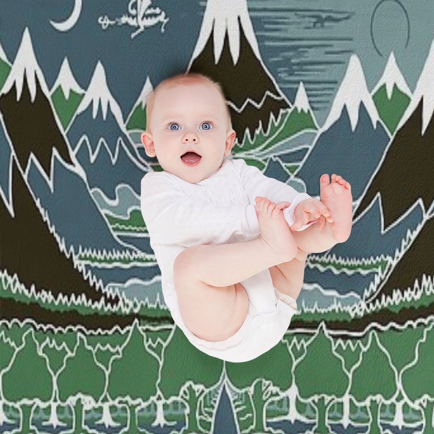 Midnight Forest Mountain Path in The Style of J.R.R.Tolkien Throw Blanket