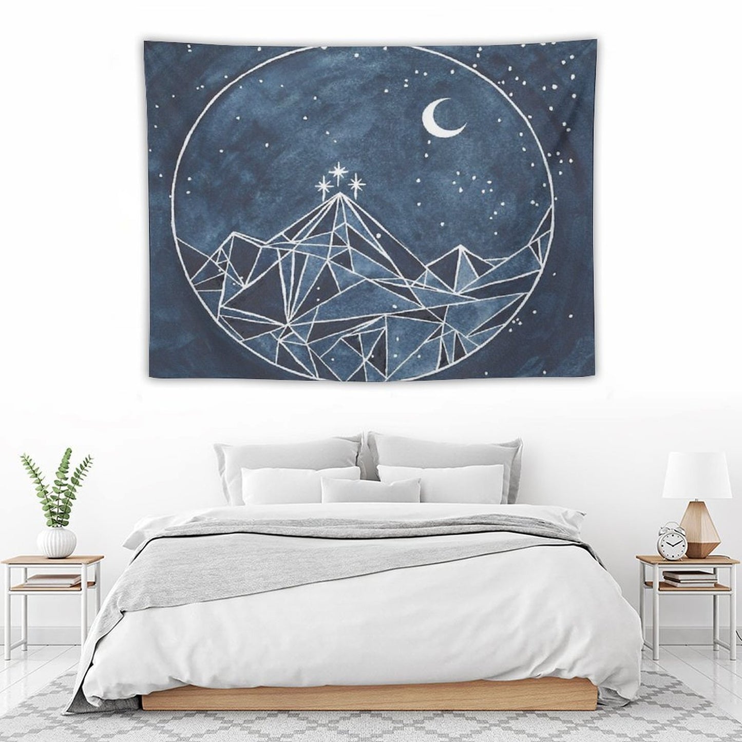 Night Court Moon And Stars Tapestry