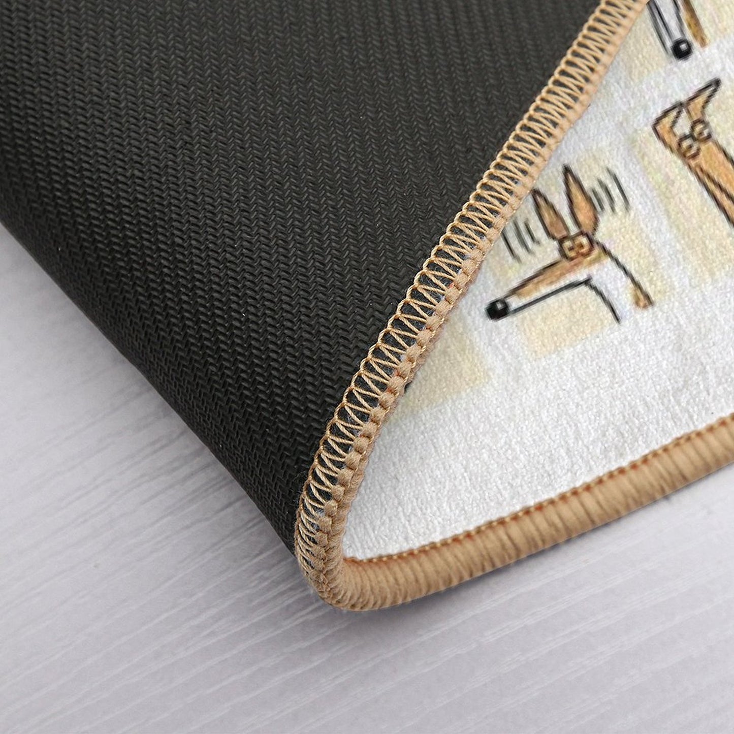 Heads Up Cream Bath Mat