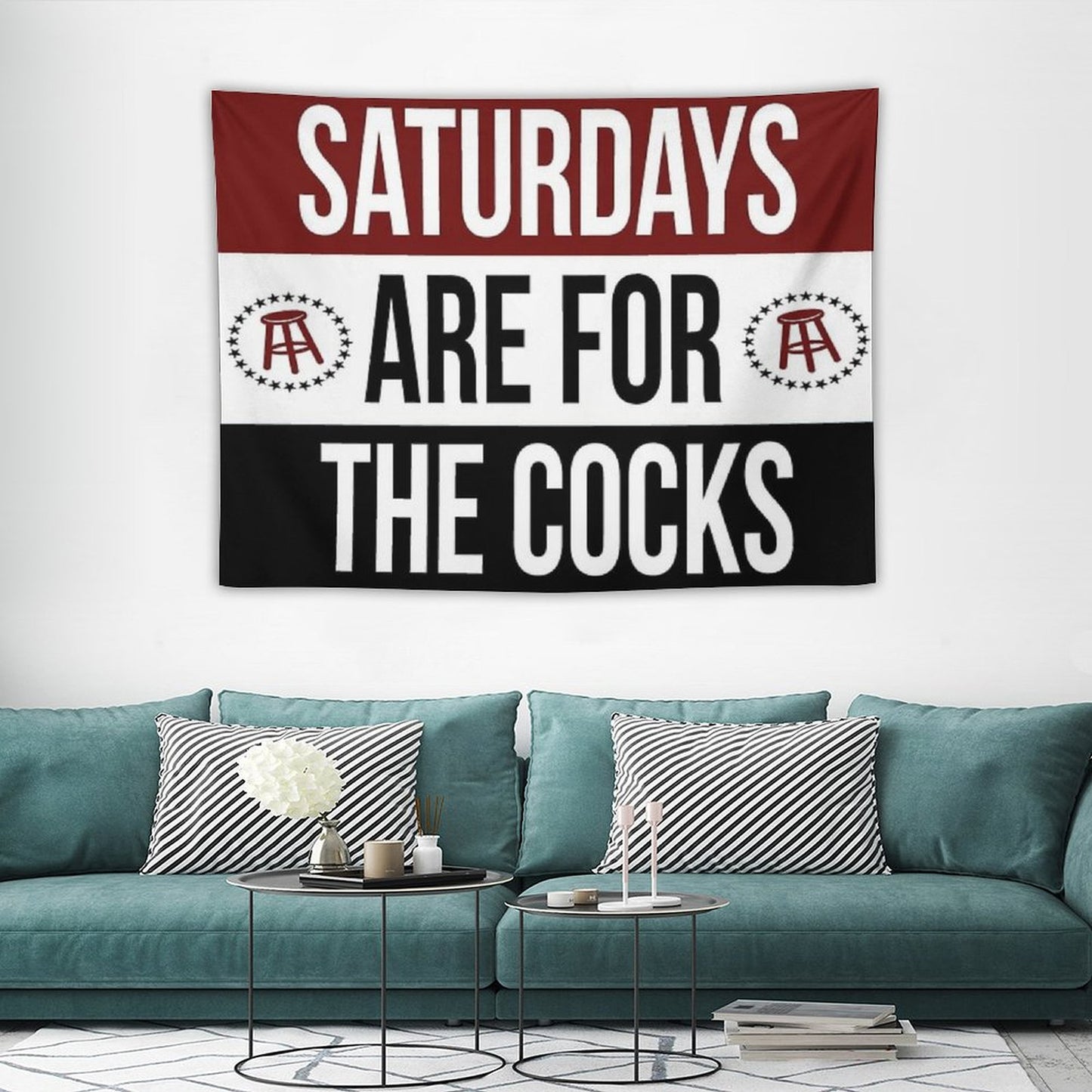 Saturdays Are for The Cocks Tapestry