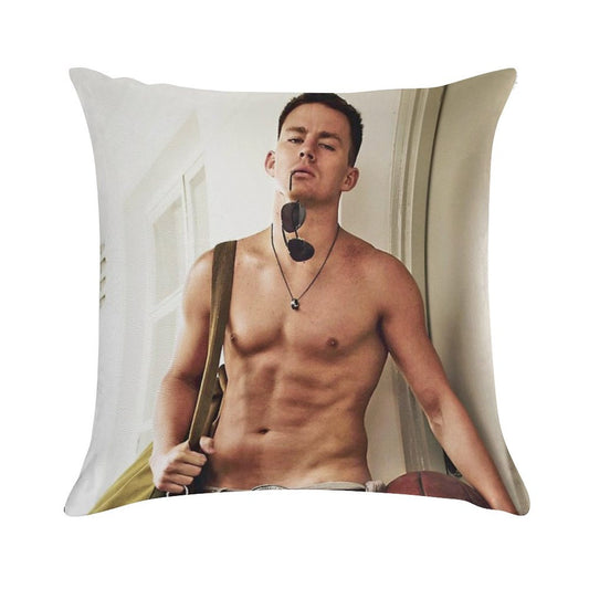 Channing Tatum Shirtless Soft Anti-Pilling Throw Pillow